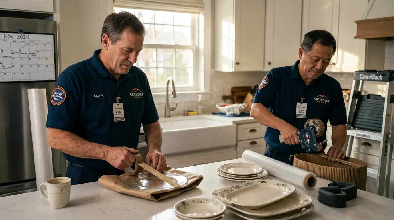 Professional crew packing kitchen dishware in Donalsonville, GA